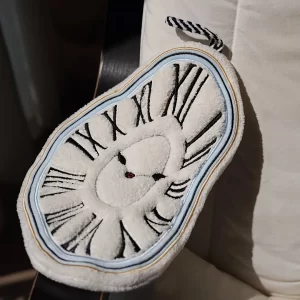 A white embroidered coral fleece flowing creative time towel Suitable for home kitchen and bathroom decorations, multifunctional