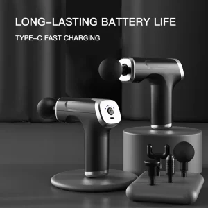 Kh800 Fascia Gun Mini Small Massager with 4 Heads and 6 Levels of Massage for Muscles, Small Mini Impact Massage Gun